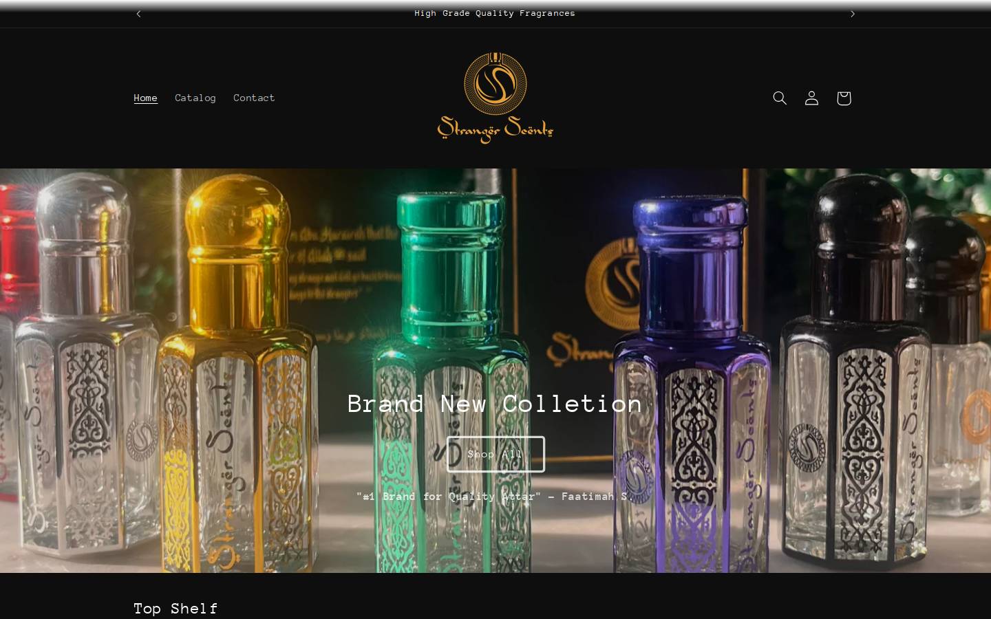 stranger-scents.com homepage screenshot