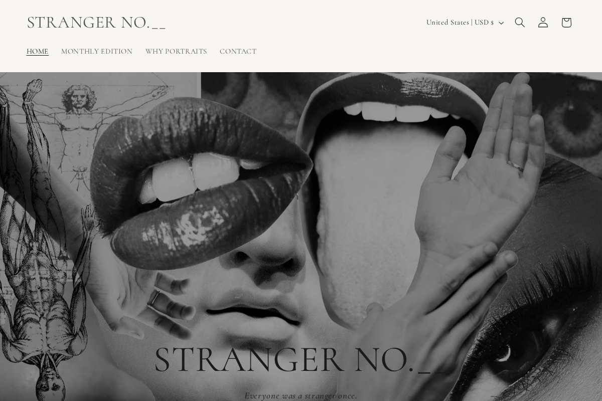 STRANGER NO.__ homepage screenshot
