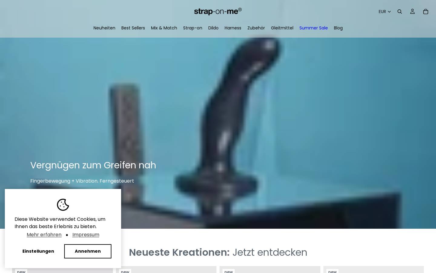 Strap On Me homepage screenshot