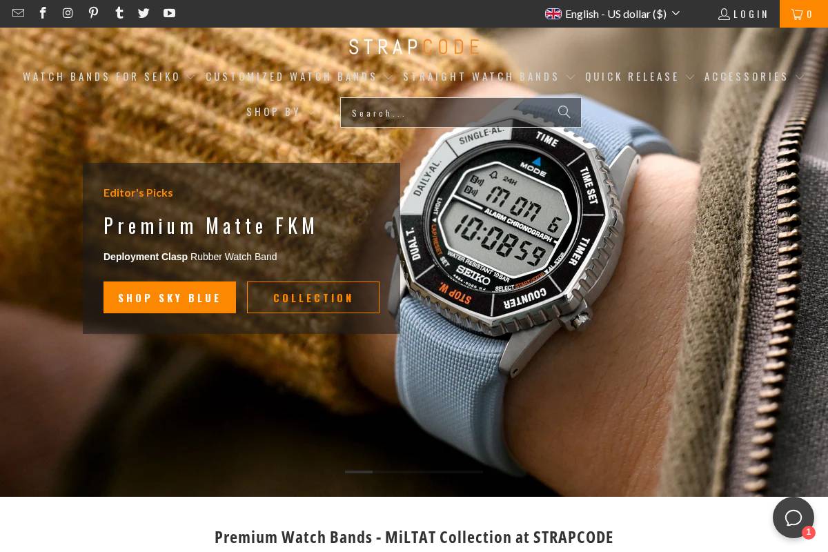 Strapcode homepage screenshot
