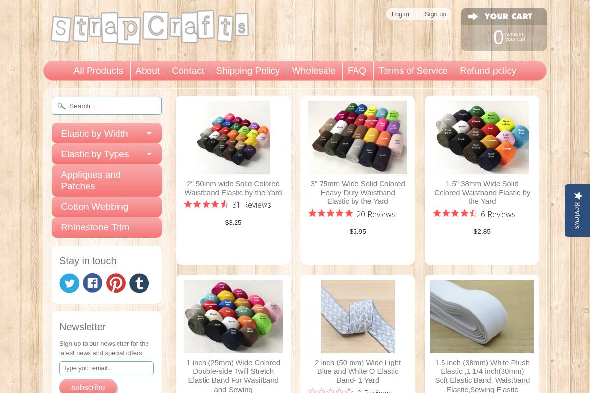 strapcrafts.com homepage screenshot