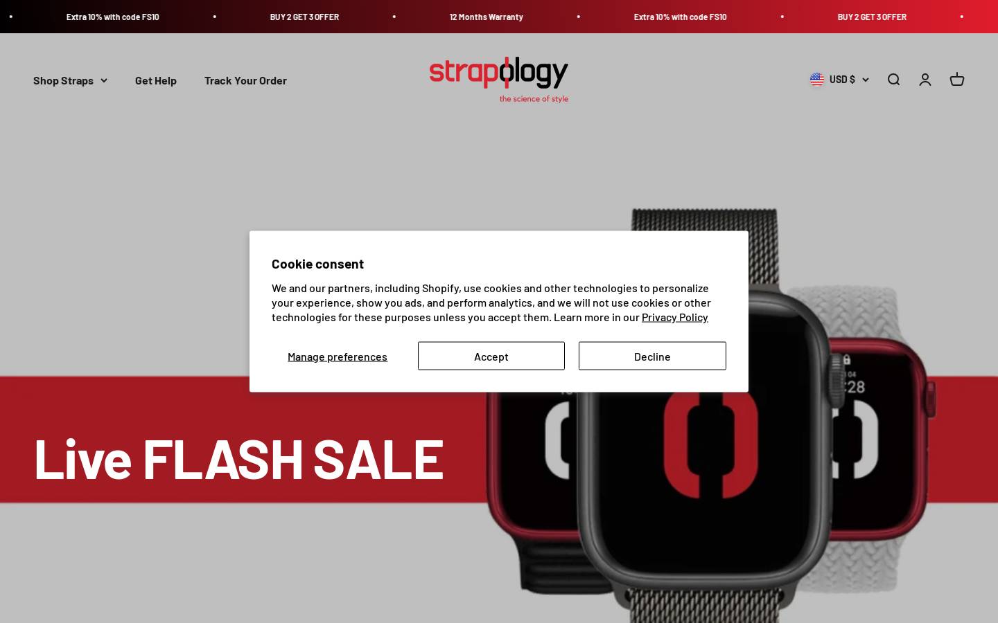 strapologystore.com homepage screenshot
