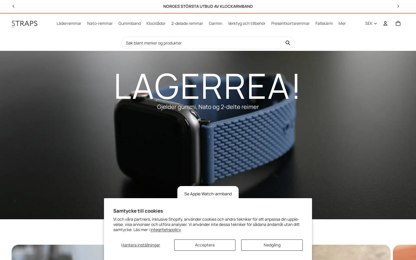 Straps.se homepage screenshot
