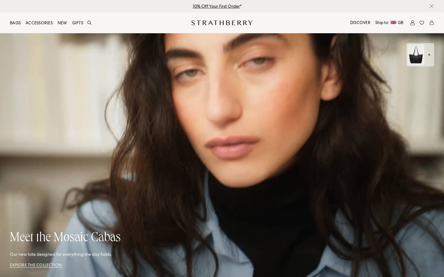 Strathberry homepage screenshot