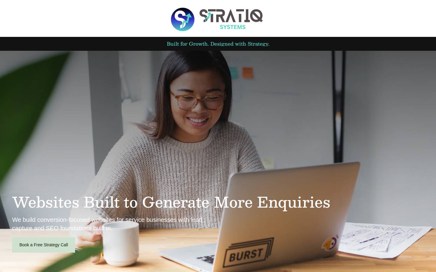 stratiqsystems.com homepage screenshot
