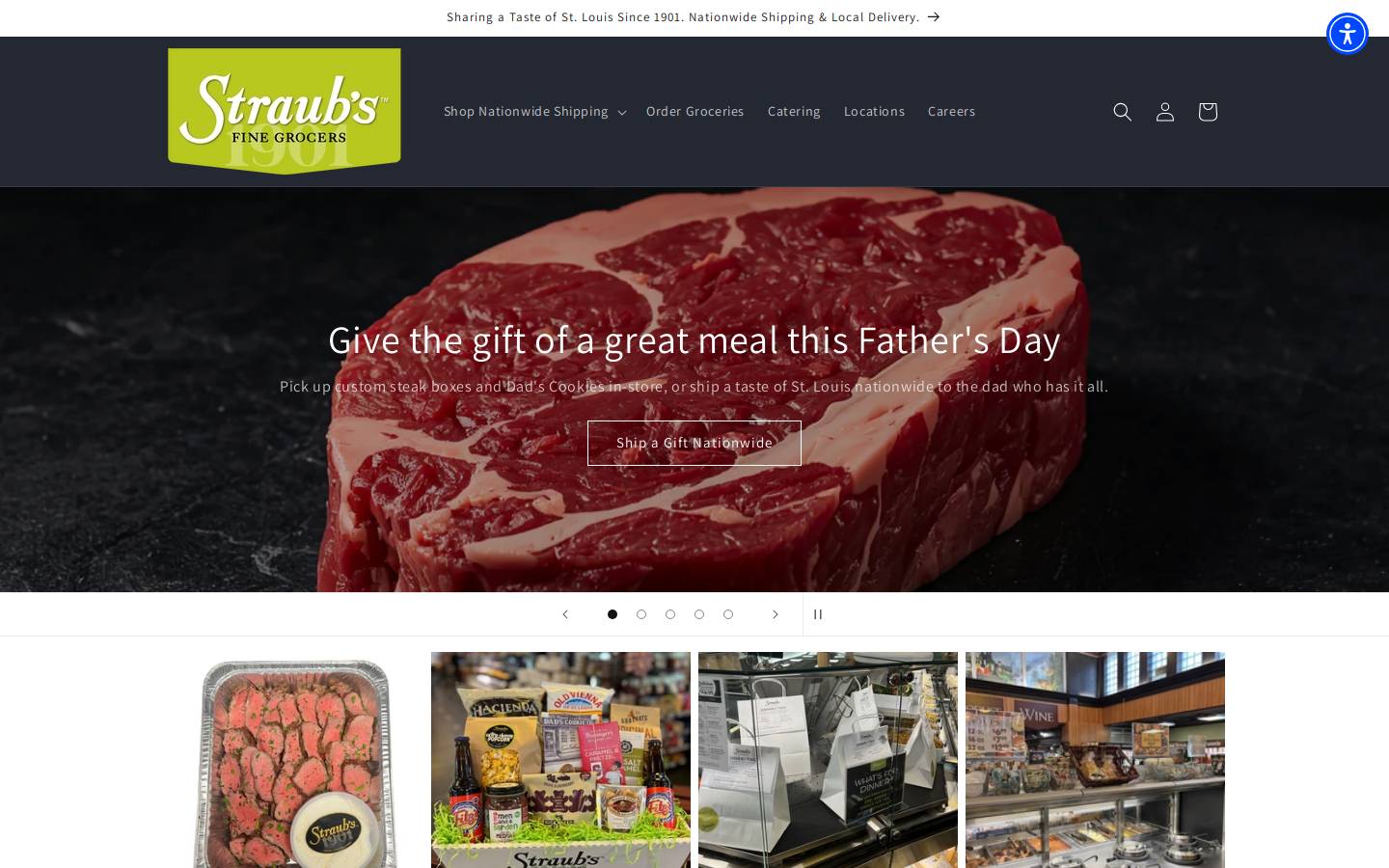 straubs.com homepage screenshot