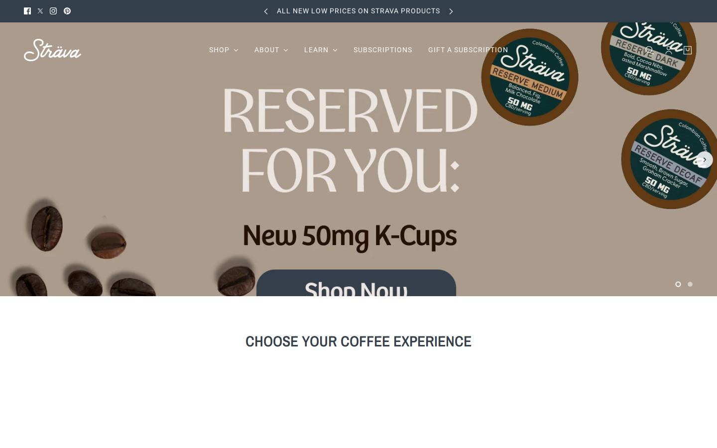Sträva Craft Coffee homepage screenshot