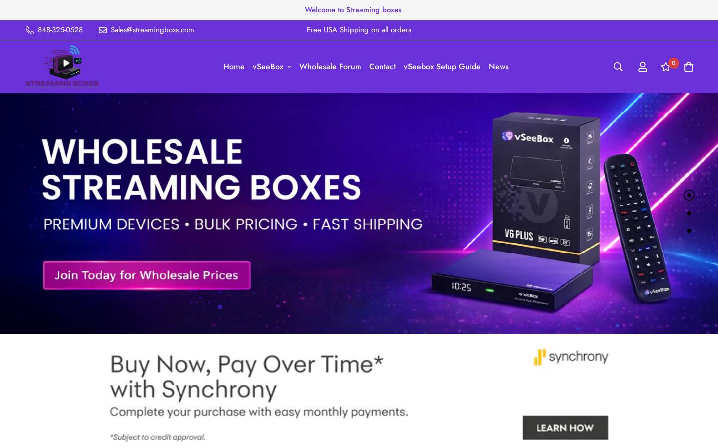 streamingboxes.com homepage screenshot
