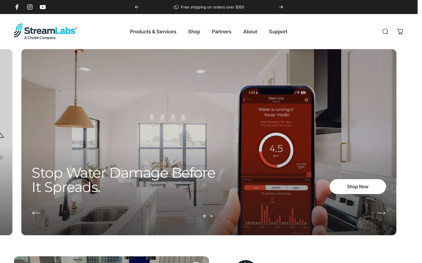 streamlabswater.com homepage screenshot