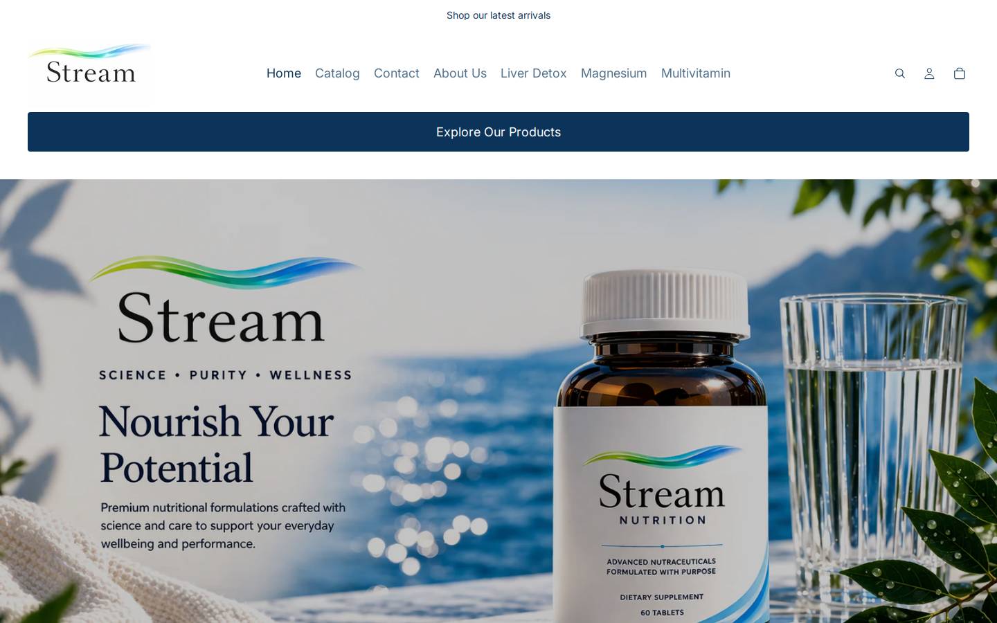streamnutrition.com homepage screenshot