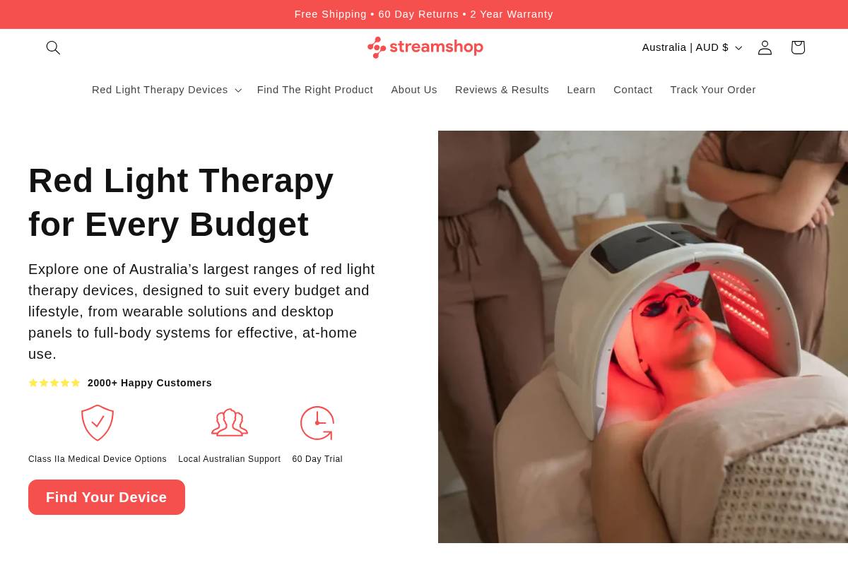 streamshopau.com homepage screenshot