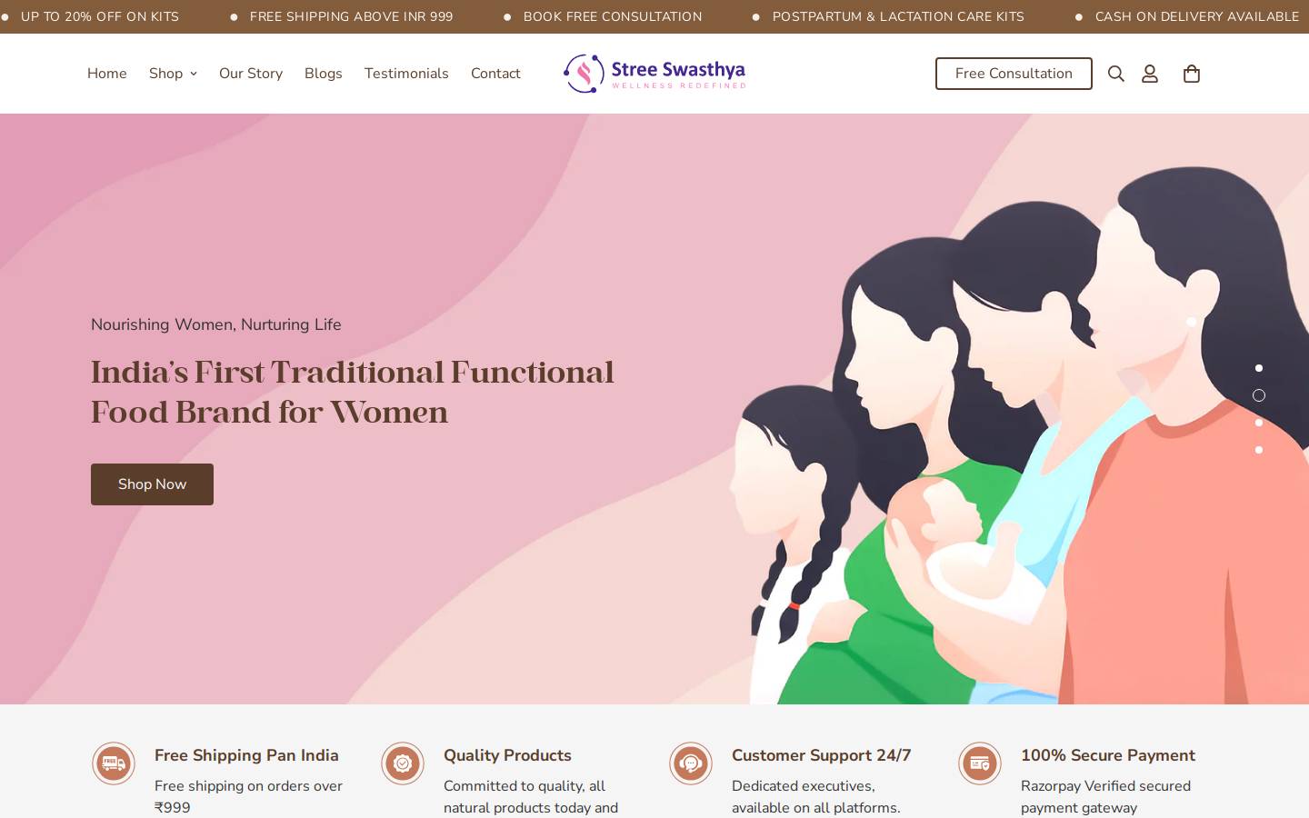 streeswasthya.com homepage screenshot