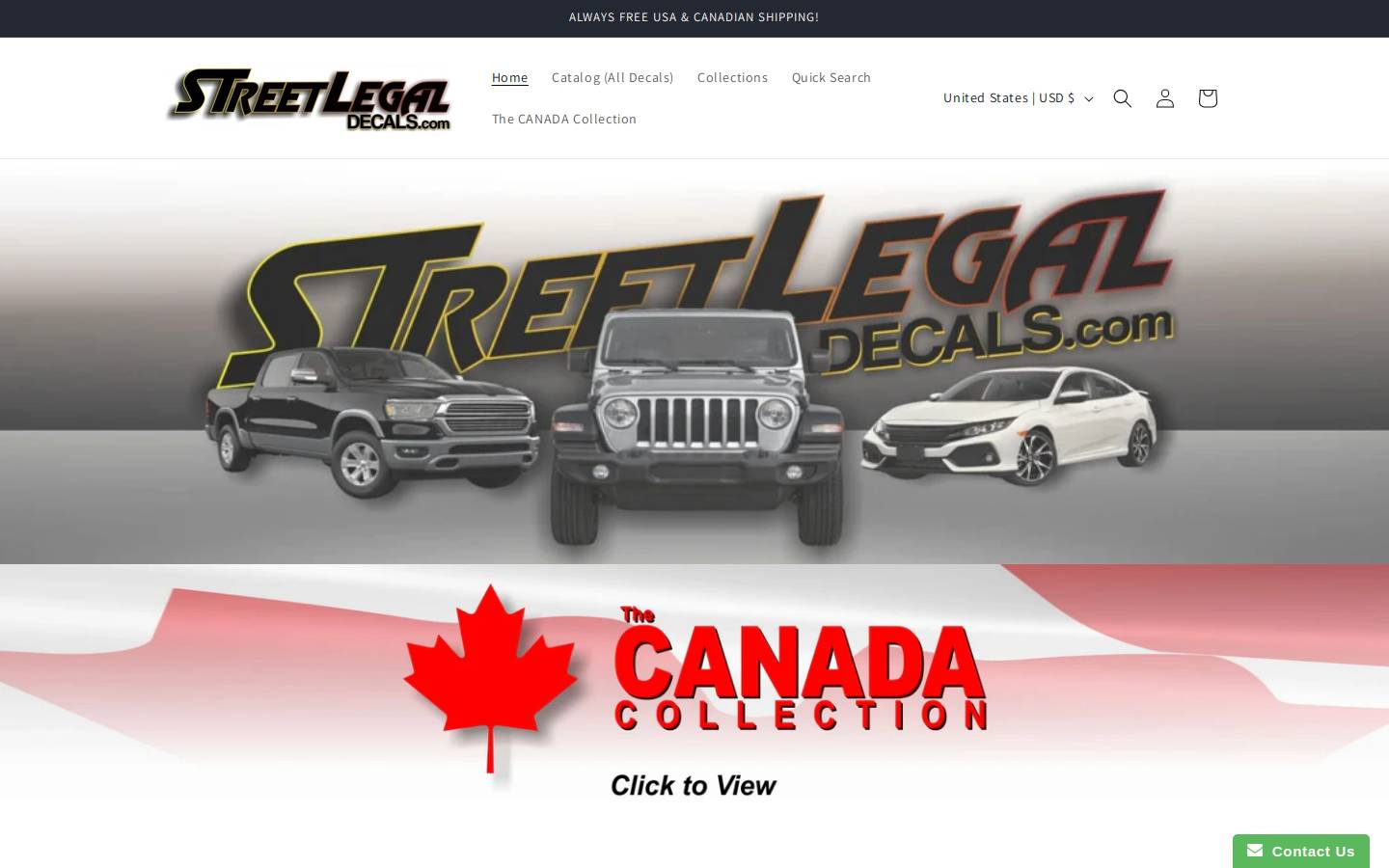 streetlegaldecals.com homepage screenshot