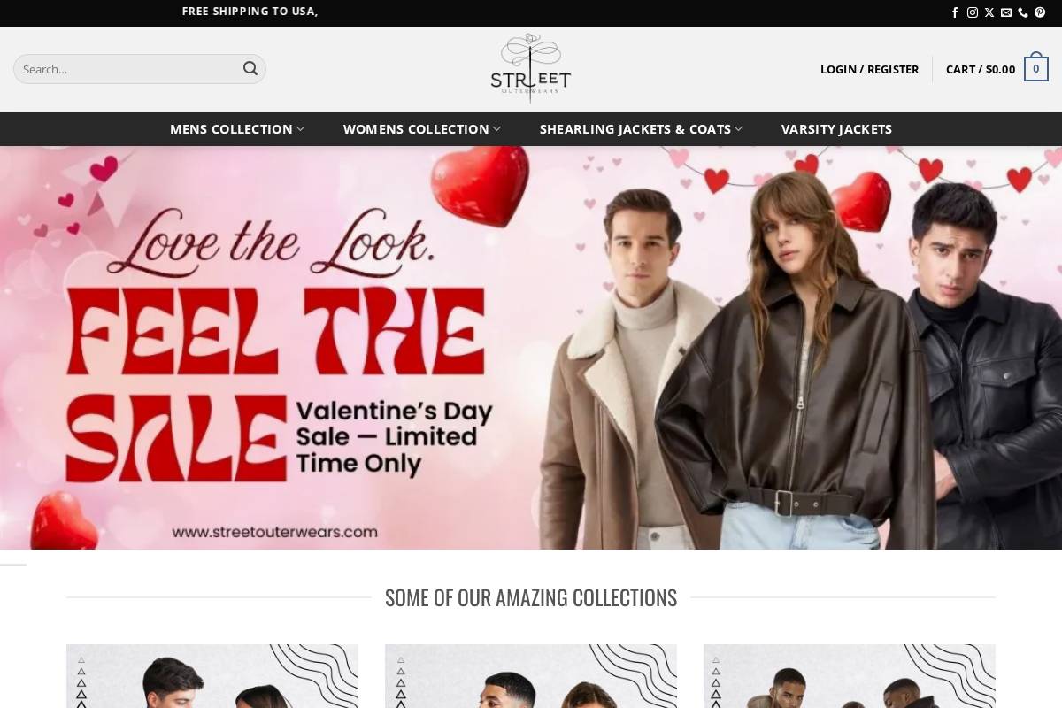 Street Outerwears homepage screenshot