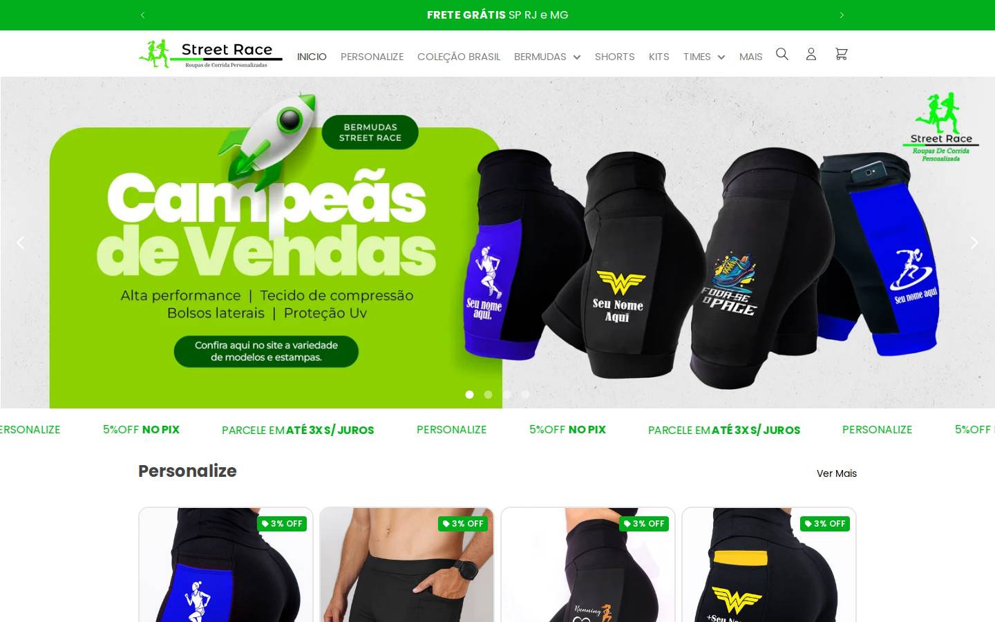 streetracecorrida.com.br homepage screenshot