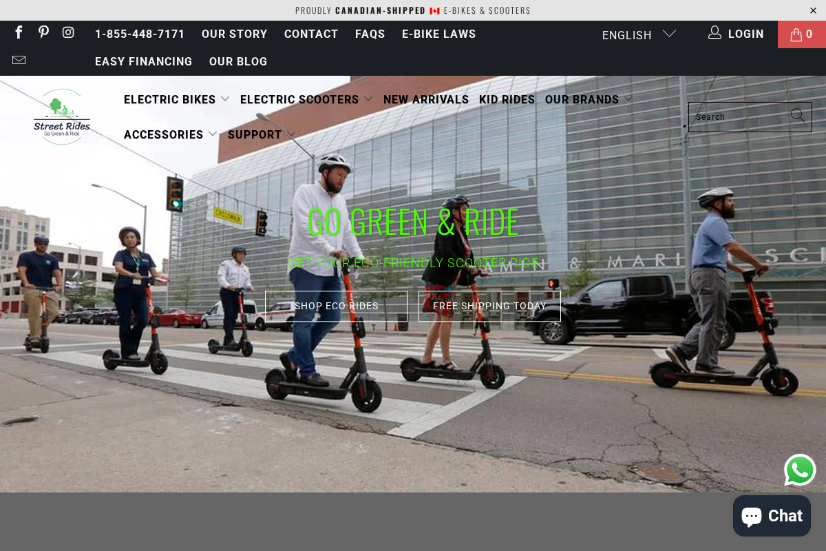 Street Rides homepage screenshot