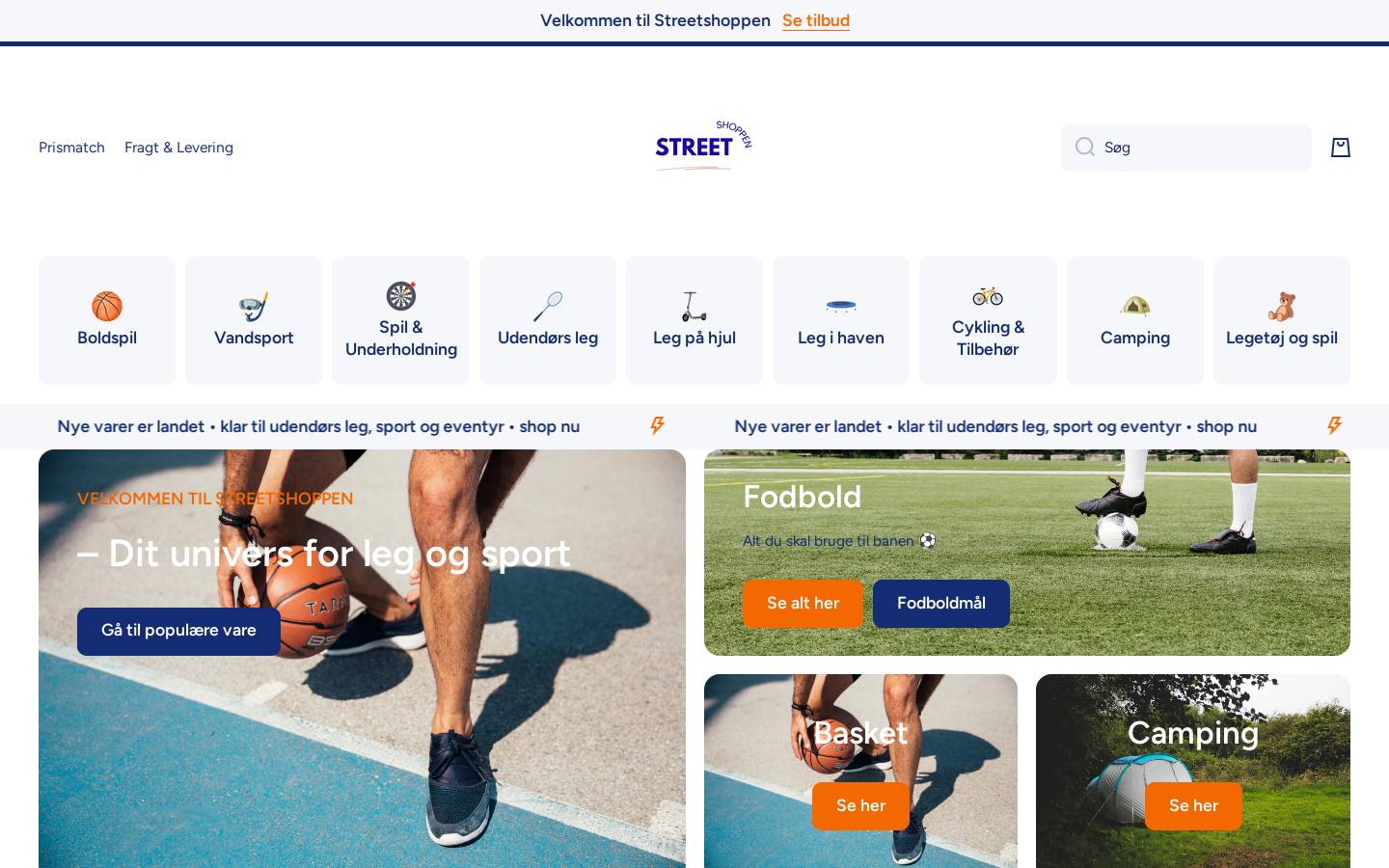 streetshoppen.dk homepage screenshot