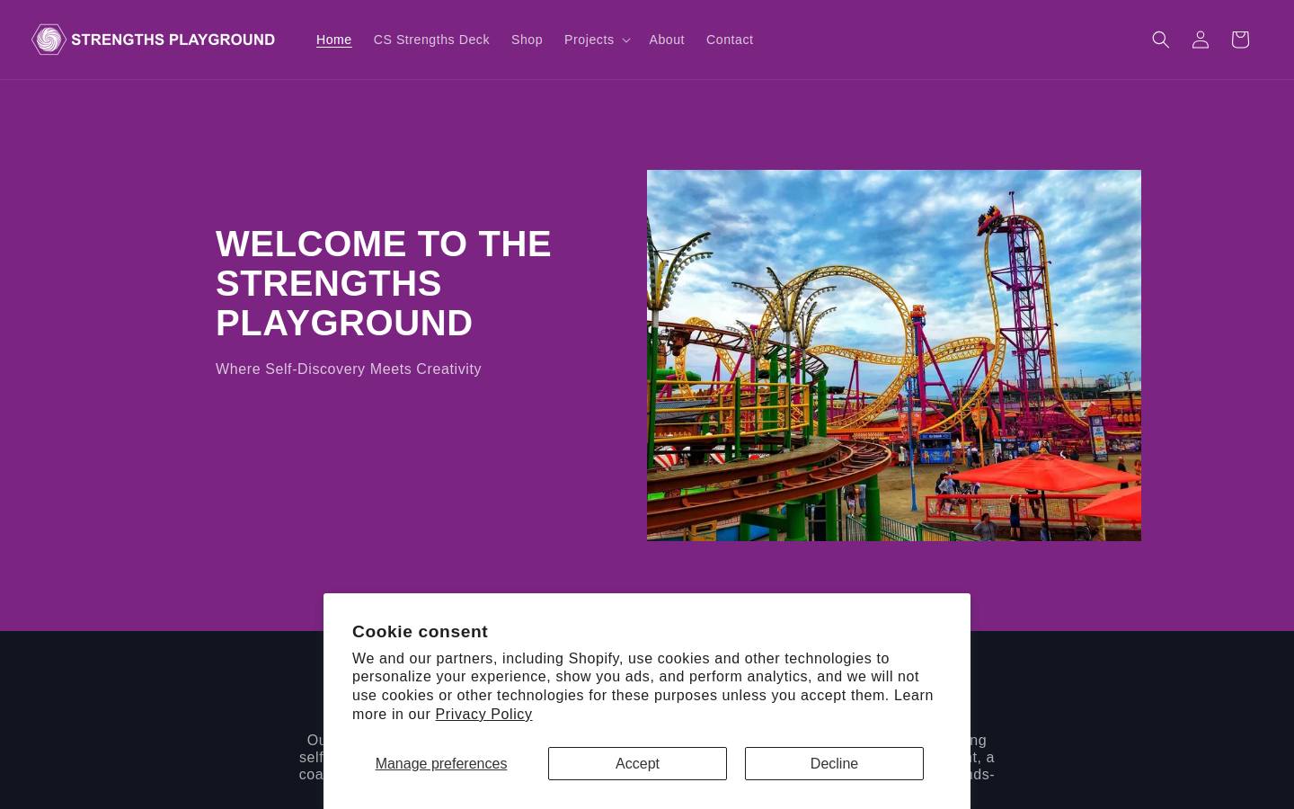 strengthsplayground.com homepage screenshot