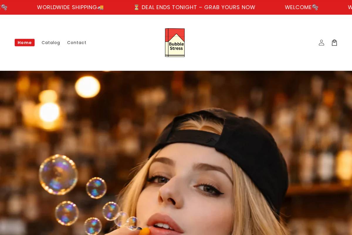stressbubble.store homepage screenshot