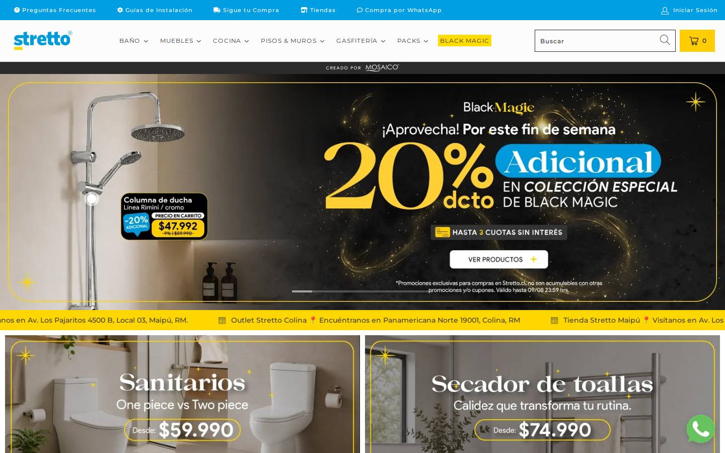 stretto.cl homepage screenshot