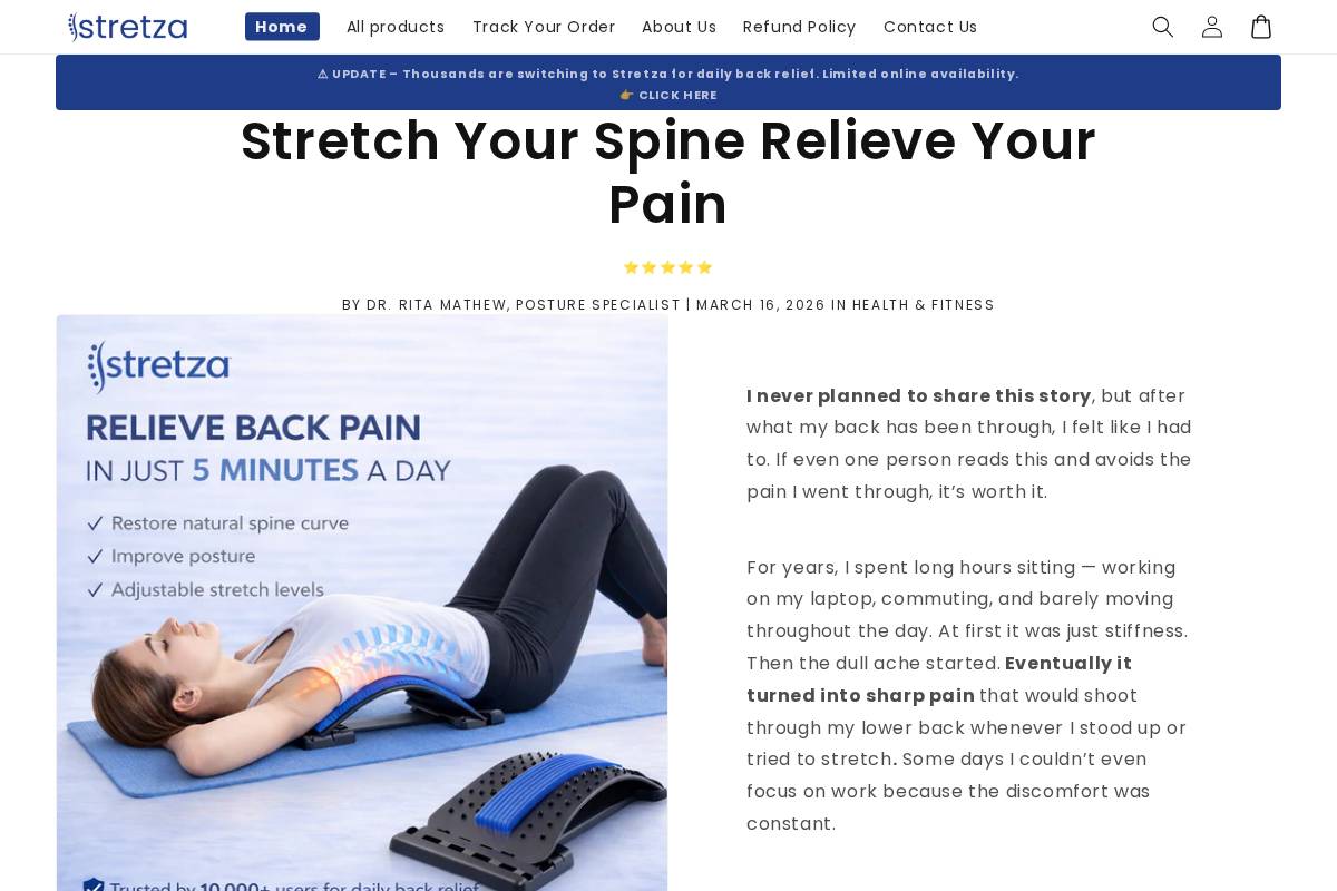 stretza.com homepage screenshot