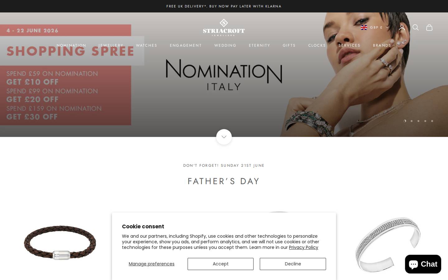 Striacroft Jewellers homepage screenshot
