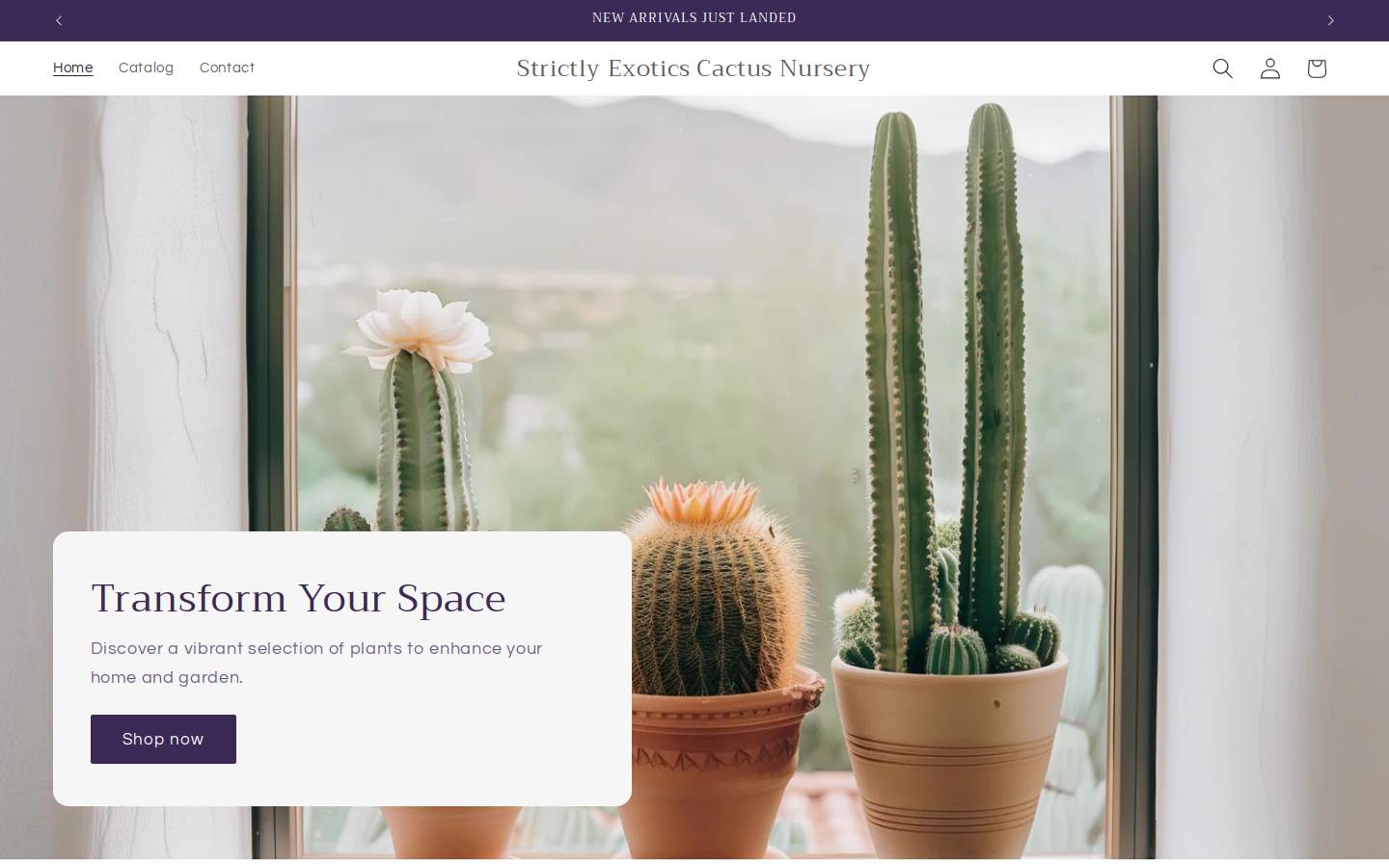 strictlyexoticscactusnursery.com homepage screenshot