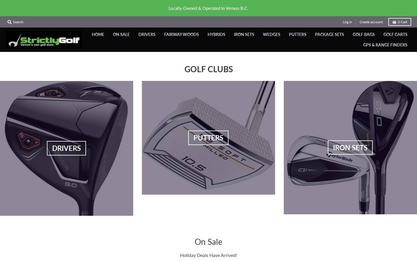 strictlygolfvernon.com homepage screenshot