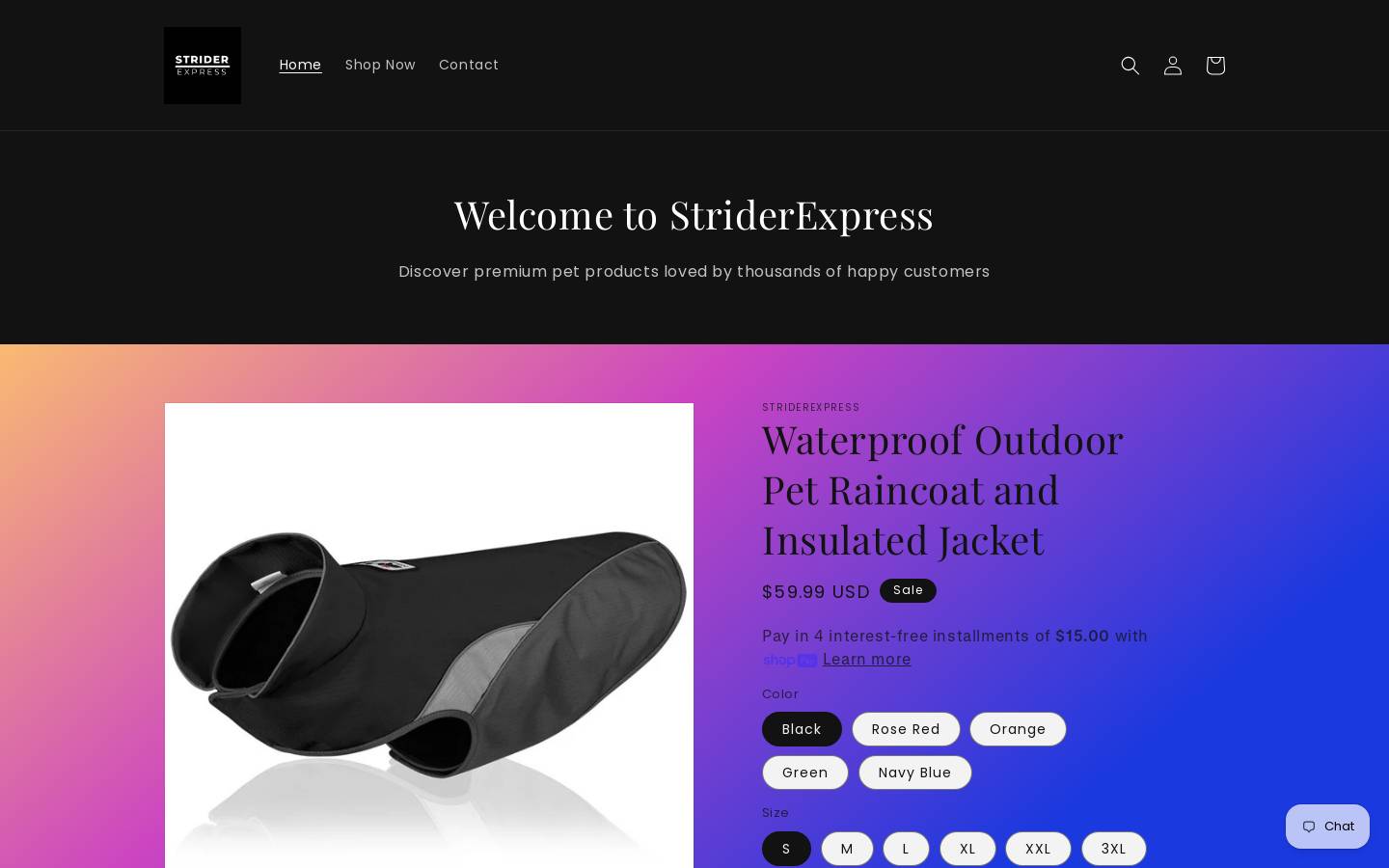 striderexpress.com homepage screenshot