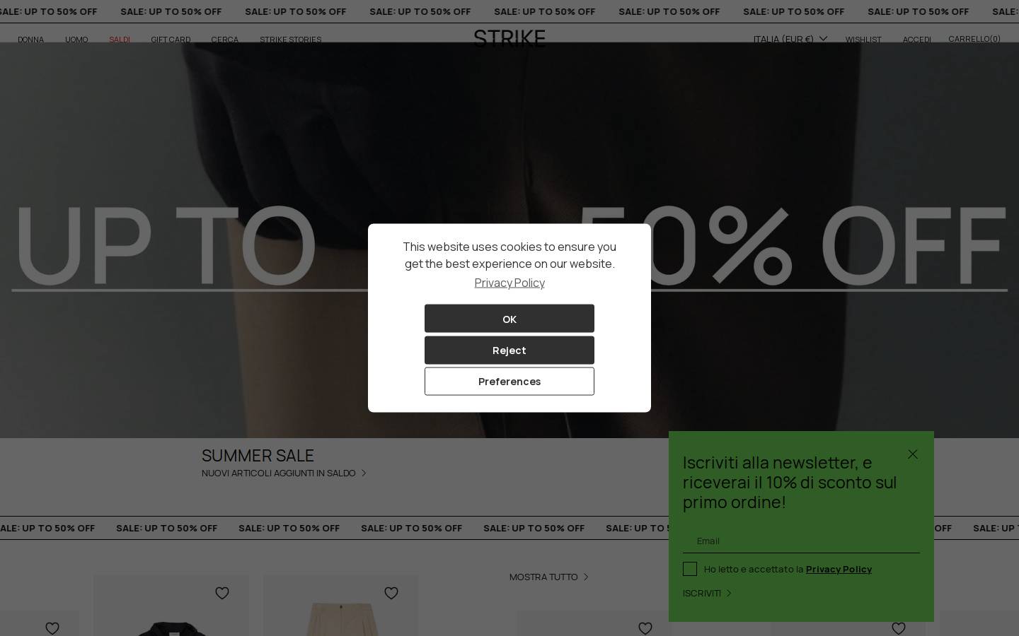 STRIKE homepage screenshot