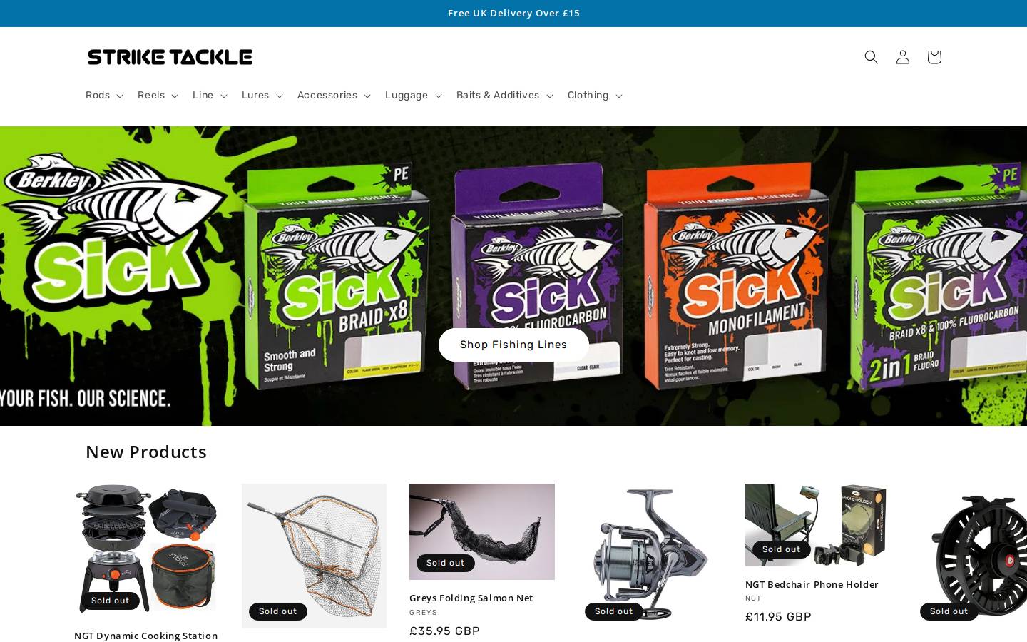 Strike Tackle homepage screenshot
