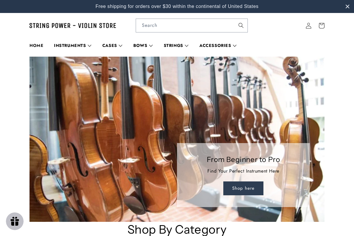 Stringpower homepage screenshot