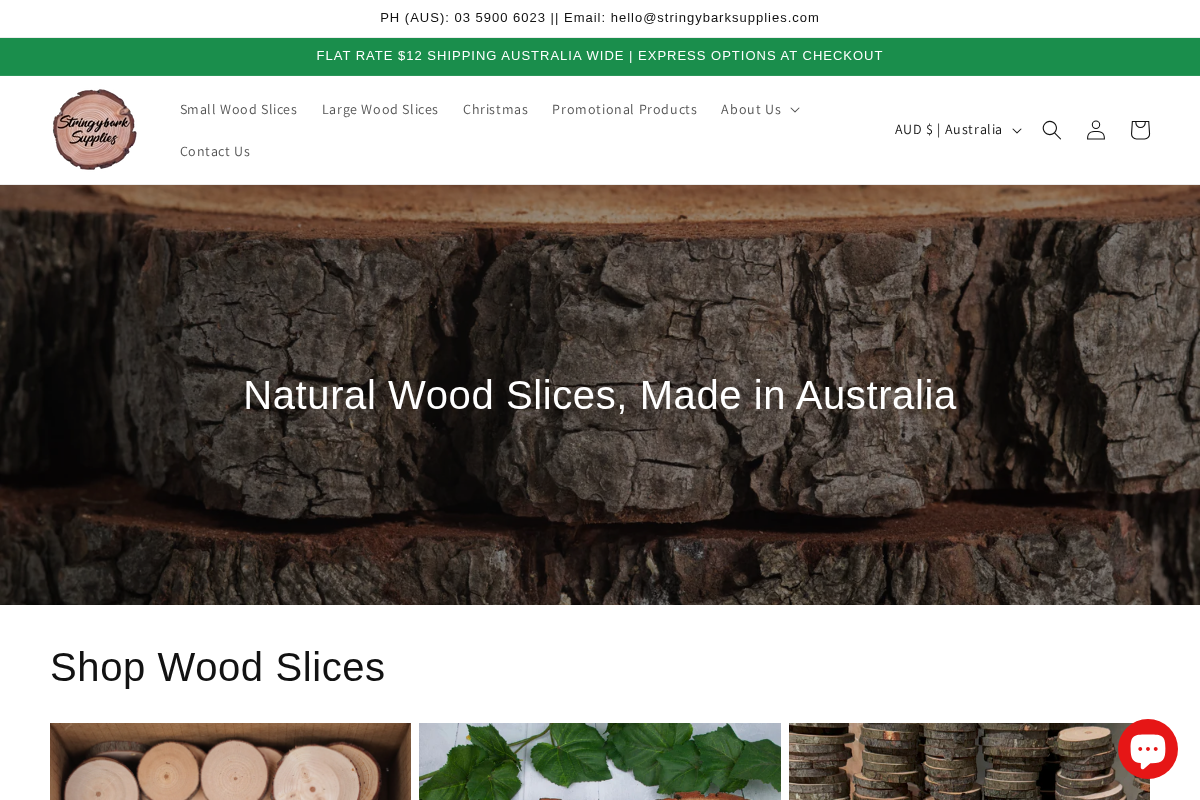 stringybarksupplies.com homepage screenshot