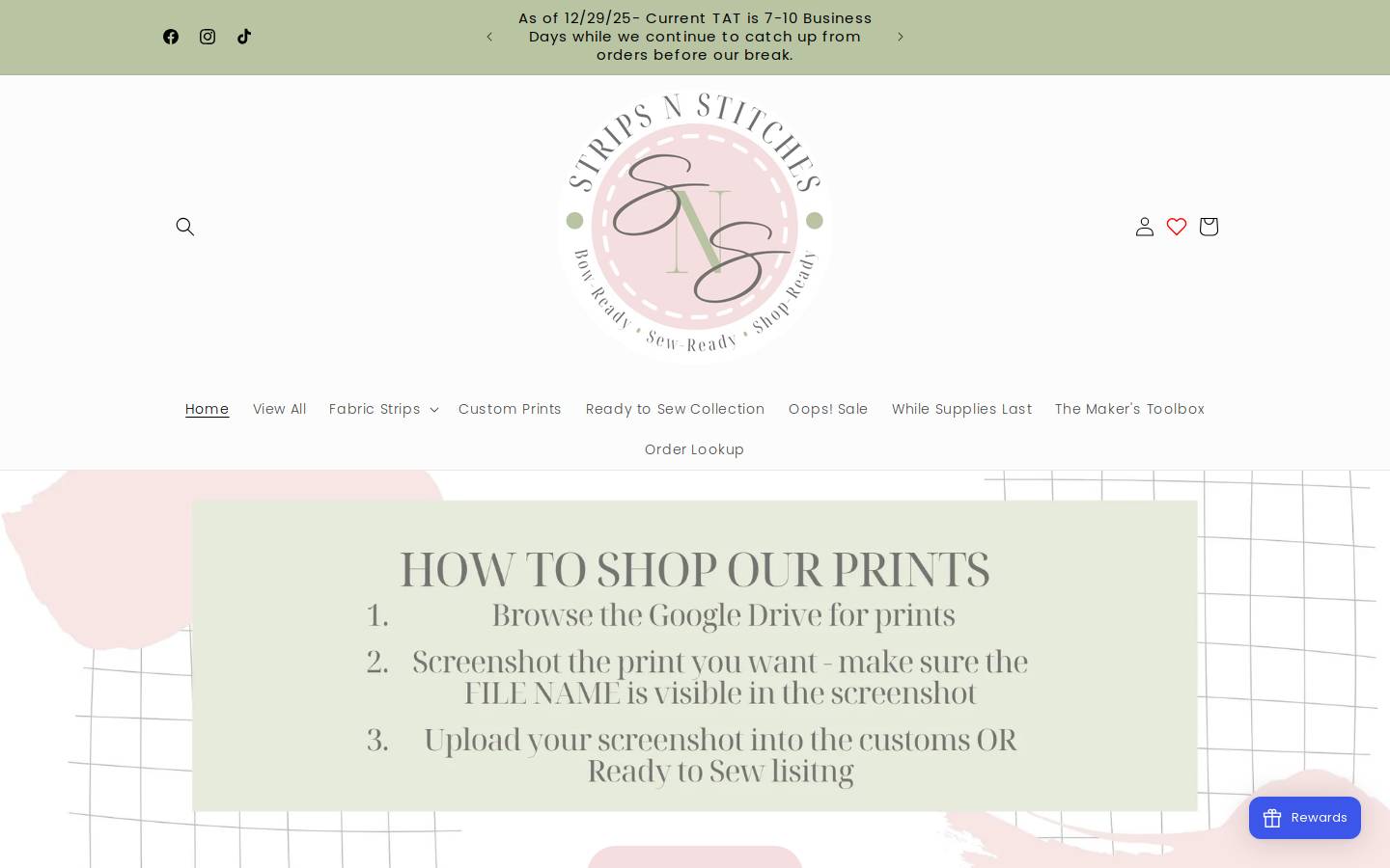 stripsnstitches.com homepage screenshot