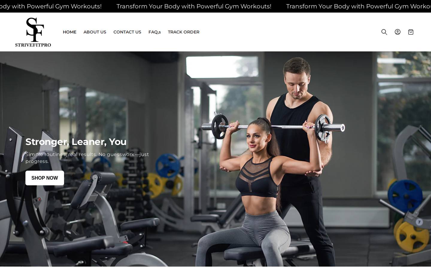 strivefitpro.com homepage screenshot