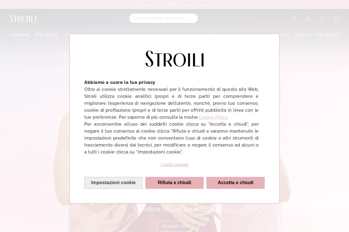 Stroili homepage screenshot