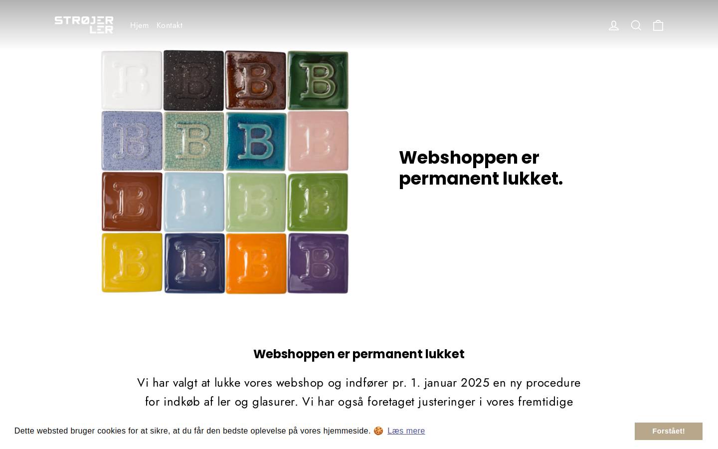 Strøjer Ler homepage screenshot