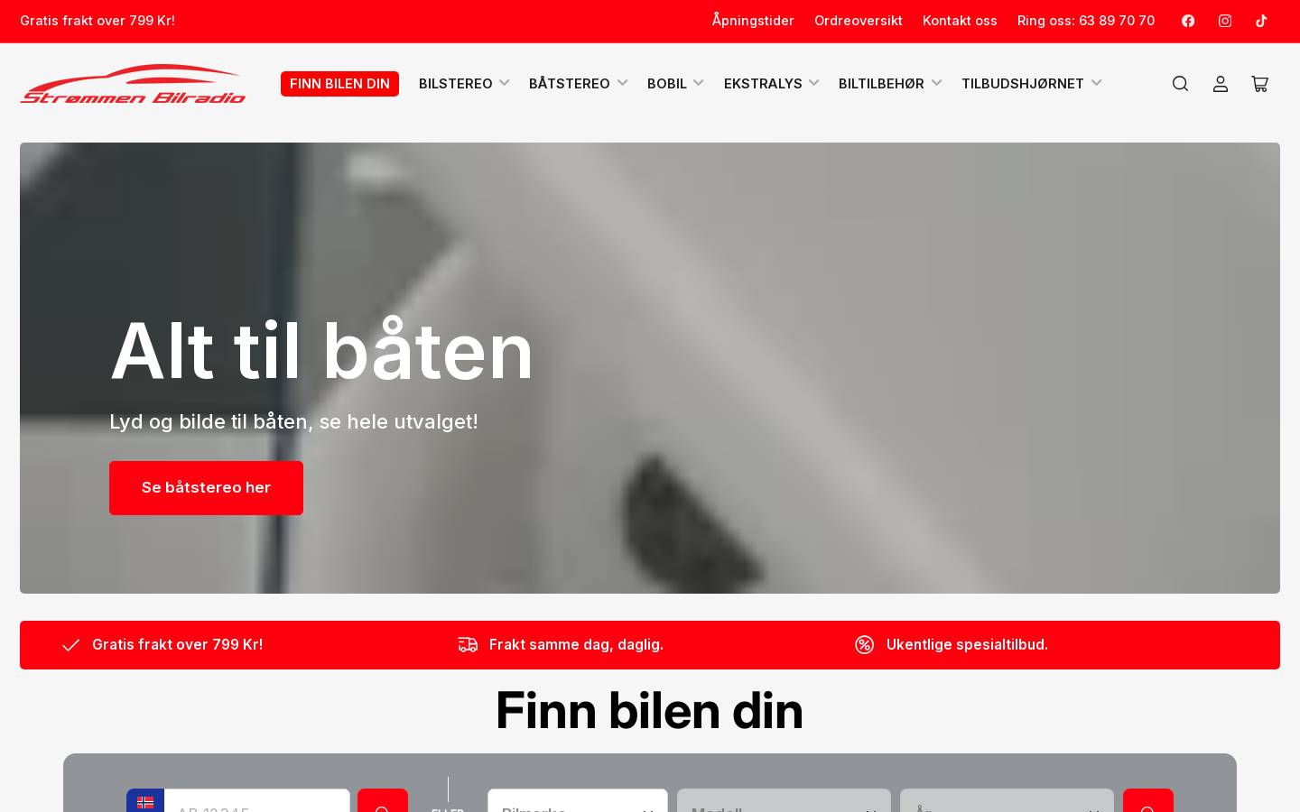 Strommen Bilradio homepage screenshot
