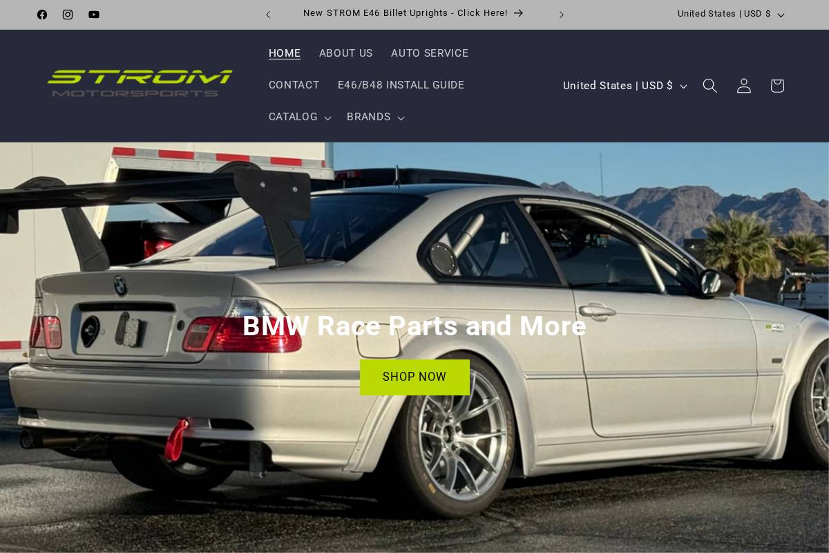 strommotorsports.com homepage screenshot