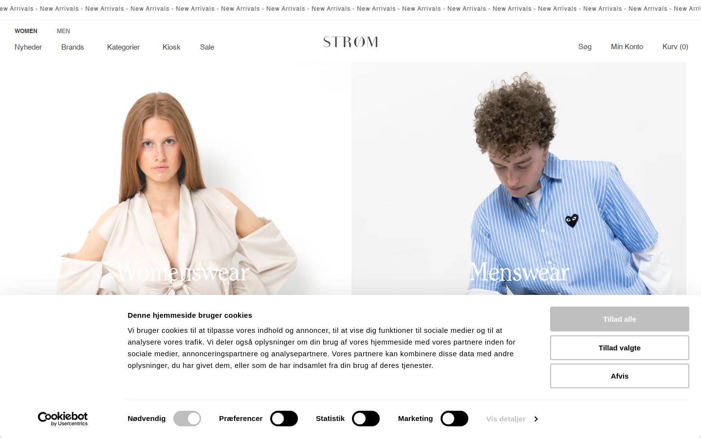STRØM homepage screenshot
