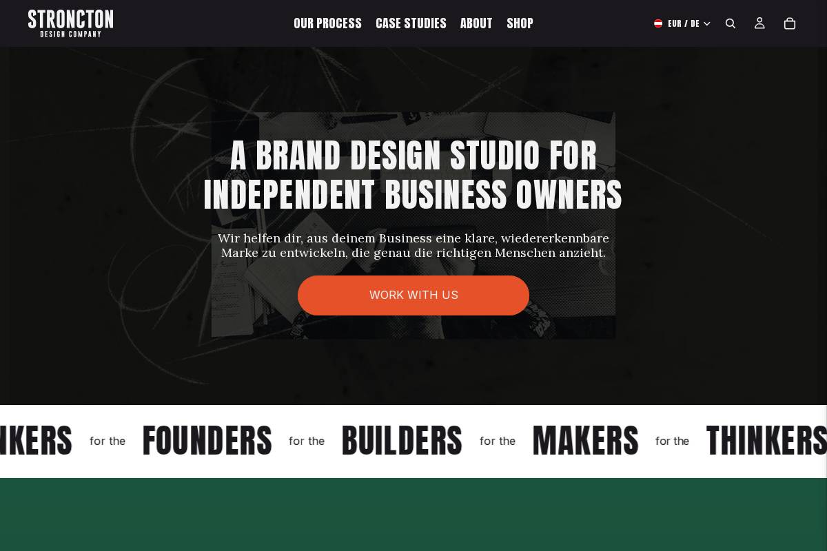 Stroncton - Design x Creative Co. homepage screenshot