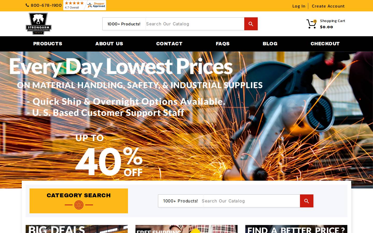 strongarmstore.com homepage screenshot