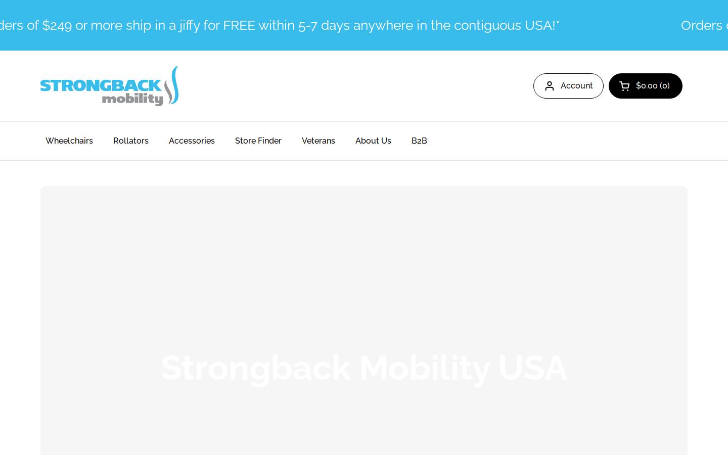 strongbackmobility.com homepage screenshot
