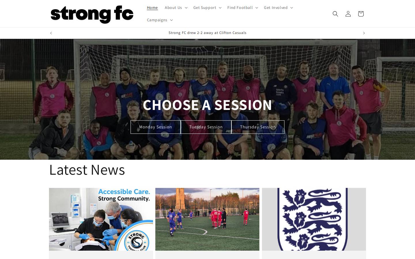 strongfc.org homepage screenshot
