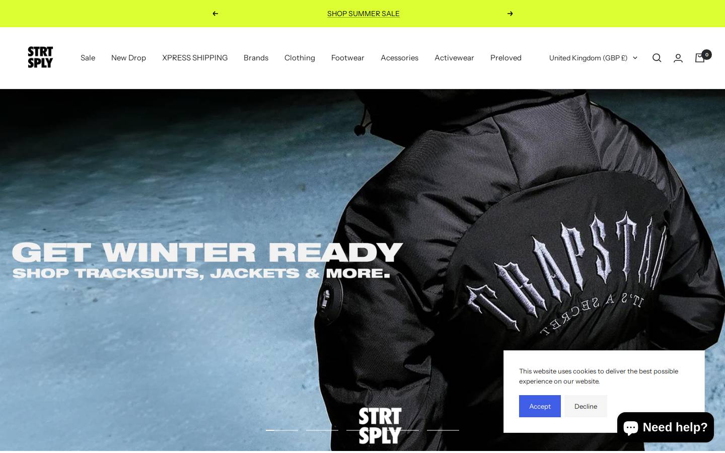 STRT SPLY homepage screenshot