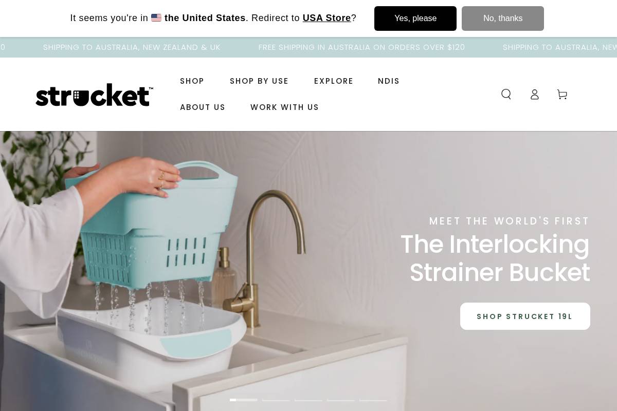 strucket.com homepage screenshot