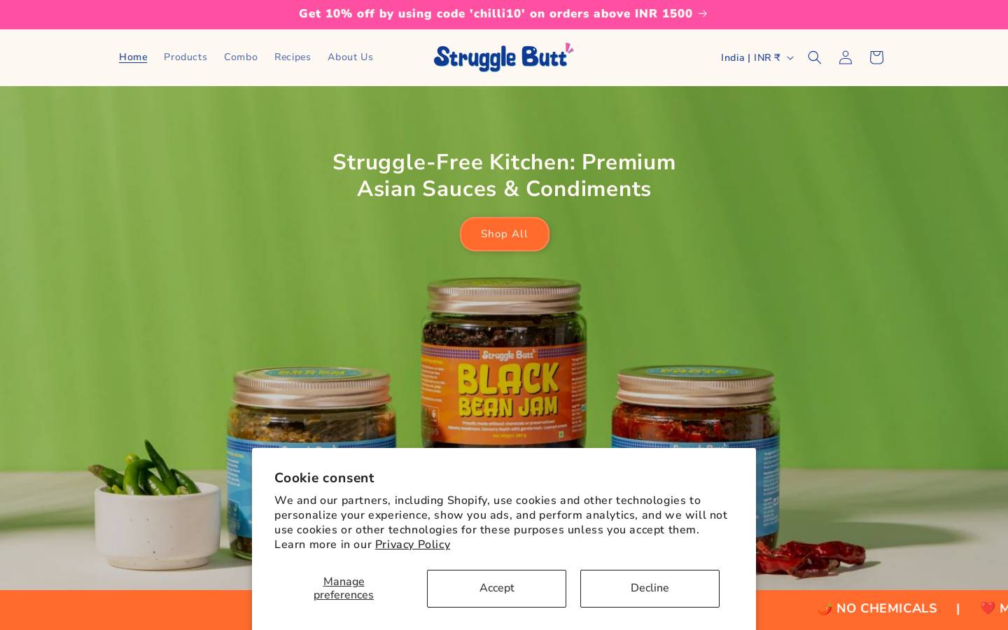 strugglebutt.in homepage screenshot