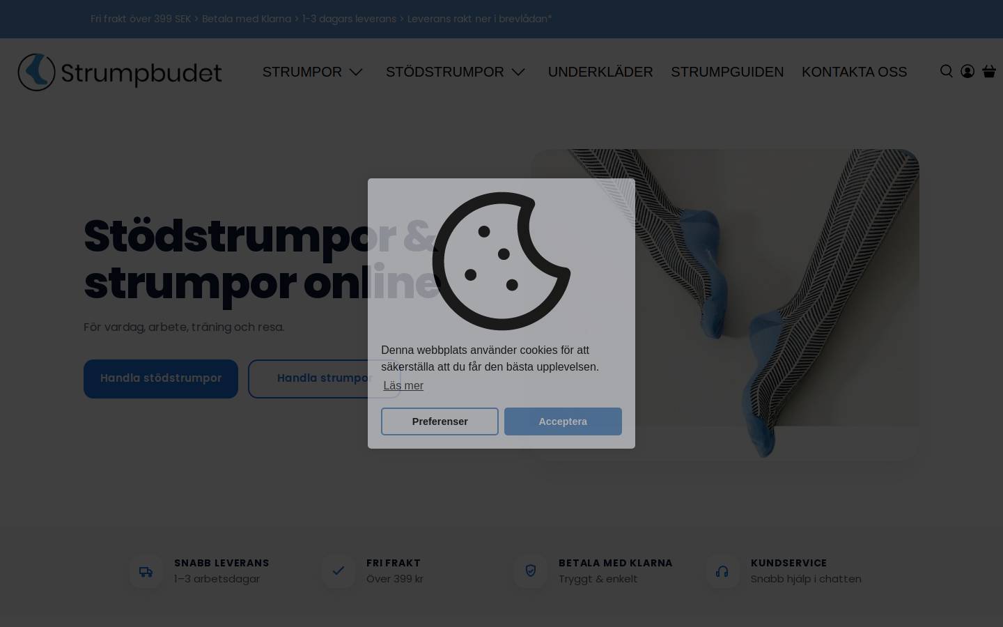 Strumpbudet homepage screenshot