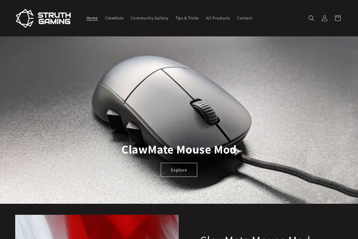 struthgaminggear.com homepage screenshot