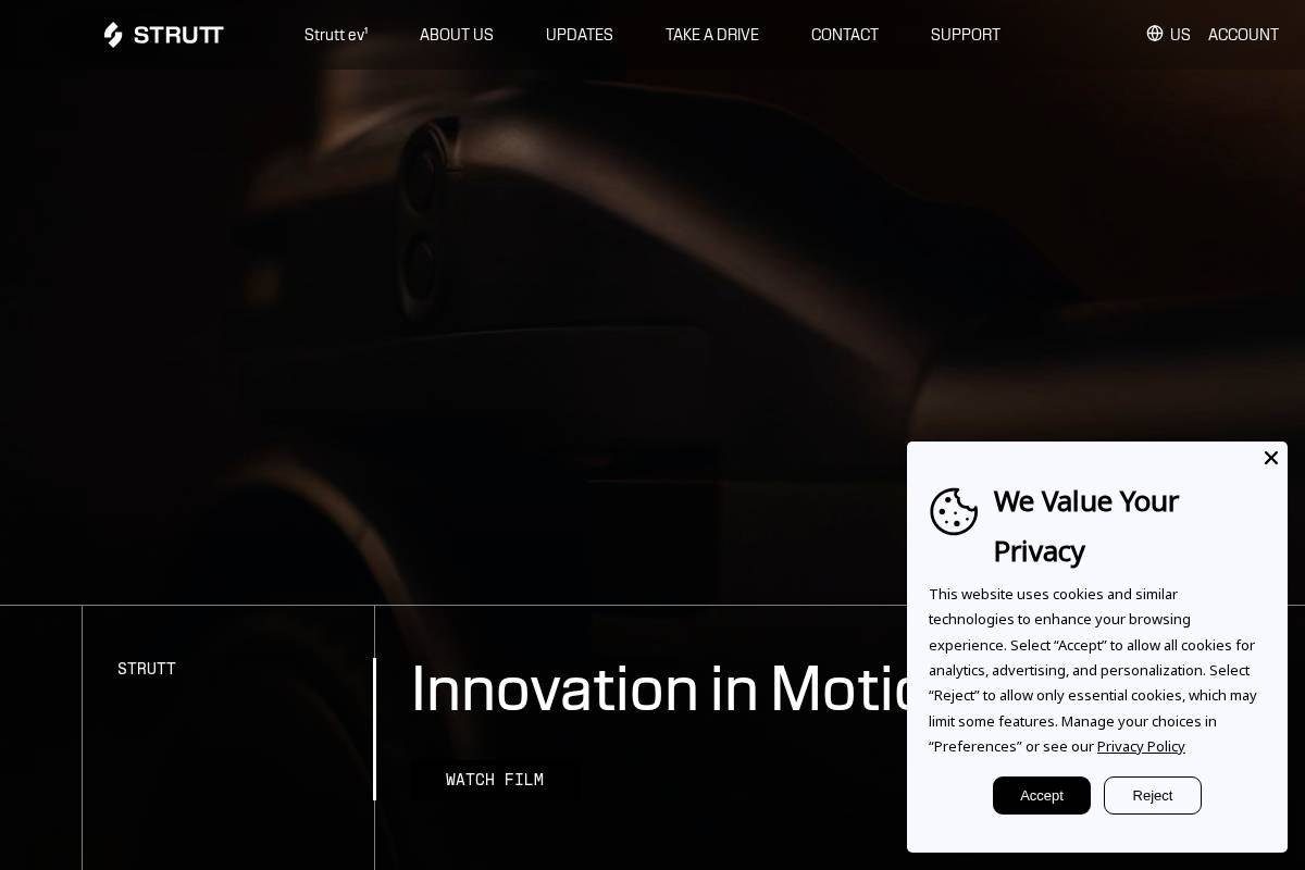 strutt.us homepage screenshot